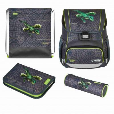 Herlitz alsós merevfalú ergonomikus iskolatáska Loop Plus Dragon