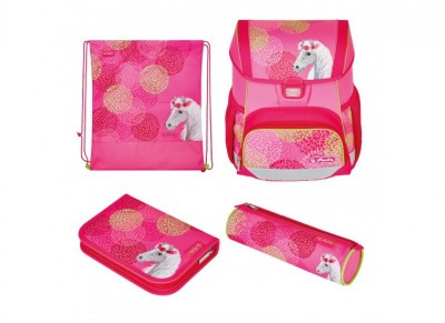 Herlitz alsós merevfalú ergonomikus iskolatáska Loop Plus Bloomy Horse