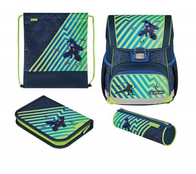 Herlitz alsós merevfalú ergonomikus iskolatáska Loop Plus Funky Ninja